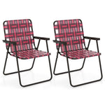  - 2 Pieces Folding Beach Chair Camping Lawn Webbing Chair - Outdoor Style Company