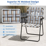  - 2 Pieces Folding Beach Chair Camping Lawn Webbing Chair - Outdoor Style Company