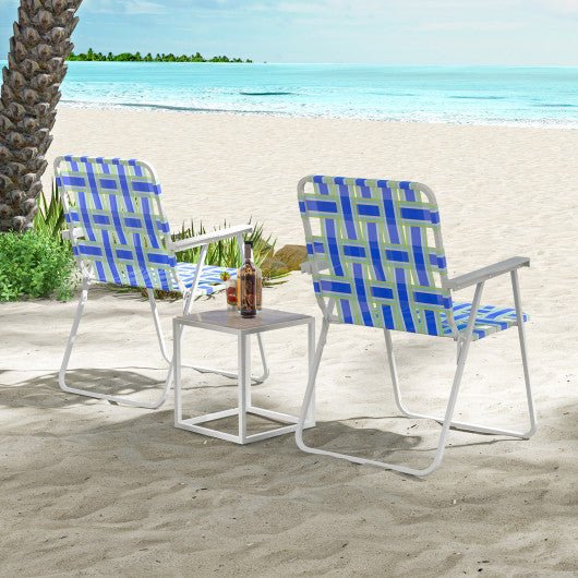  - 2 Pieces Folding Beach Chair Camping Lawn Webbing Chair - Outdoor Style Company