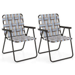  - 2 Pieces Folding Beach Chair Camping Lawn Webbing Chair - Outdoor Style Company