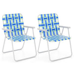  - 2 Pieces Folding Beach Chair Camping Lawn Webbing Chair - Outdoor Style Company