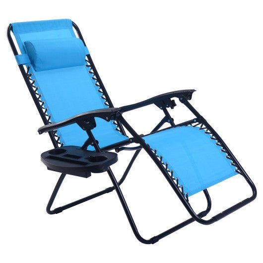  - 2 Pieces Folding Recliner Zero Gravity Lounge Chair - Outdoor Style Company