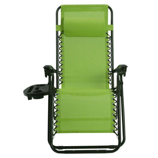  - 2 Pieces Folding Recliner Zero Gravity Lounge Chair - Outdoor Style Company