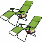  - 2 Pieces Folding Recliner Zero Gravity Lounge Chair - Outdoor Style Company