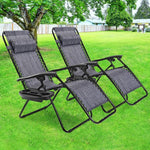  - 2 Pieces Folding Recliner Zero Gravity Lounge Chair - Outdoor Style Company