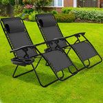  - 2 Pieces Folding Recliner Zero Gravity Lounge Chair - Outdoor Style Company