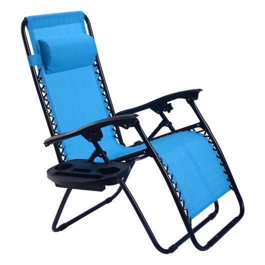  - 2 Pieces Folding Recliner Zero Gravity Lounge Chair - Outdoor Style Company