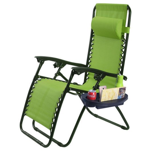  - 2 Pieces Folding Recliner Zero Gravity Lounge Chair - Outdoor Style Company