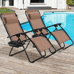  - 2 Pieces Folding Recliner Zero Gravity Lounge Chair - Outdoor Style Company