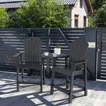  - 2 Pieces HDPE Tall Adirondack Chair with Middle Connecting Tray - Outdoor Style Company