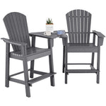  - 2 Pieces HDPE Tall Adirondack Chair with Middle Connecting Tray - Outdoor Style Company