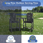  - 2 Pieces HDPE Tall Adirondack Chair with Middle Connecting Tray - Outdoor Style Company