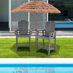  - 2 Pieces HDPE Tall Adirondack Chair with Middle Connecting Tray - Outdoor Style Company