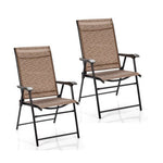  - 2 Pieces Outdoor Patio Folding Chair with Armrest for Camping Garden - Outdoor Style Company