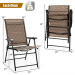  - 2 Pieces Outdoor Patio Folding Chair with Armrest for Camping Garden - Outdoor Style Company