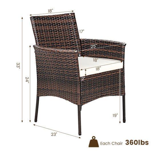  - 2 Pieces Outdoor PE Rattan Armchairs with Removable Cushions - Outdoor Style Company