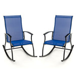  - 2 Pieces Outdoor Rocking Chairs with Breathable Backrest - Outdoor Style Company