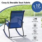  - 2 Pieces Outdoor Rocking Chairs with Breathable Backrest - Outdoor Style Company