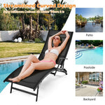  - 2 Pieces Patio Folding Stackable Lounge Chair Chaise with Armrest - Outdoor Style Company
