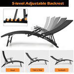  - 2 Pieces Patio Folding Stackable Lounge Chair Chaise with Armrest - Outdoor Style Company