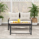  - 2 Pieces Patio PE Wicker Furniture Set with Acacia Wood Coffee Table - Outdoor Style Company