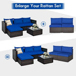  - 2 Pieces Patio Rattan Armless Sofa Set with 2 Cushions and 2 Pillows - Outdoor Style Company