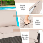  - 2 Pieces Patio Rattan Armless Sofa Set with 2 Cushions and 2 Pillows - Outdoor Style Company