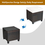  - 2 Pieces Patio Rattan Ottoman Set with Removable Cushions - Outdoor Style Company