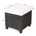  - 2 Pieces Patio Rattan Ottoman Set with Removable Cushions - Outdoor Style Company