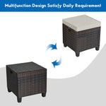  - 2 Pieces Patio Rattan Ottoman Set with Removable Cushions - Outdoor Style Company