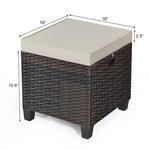  - 2 Pieces Patio Rattan Ottoman Set with Removable Cushions - Outdoor Style Company