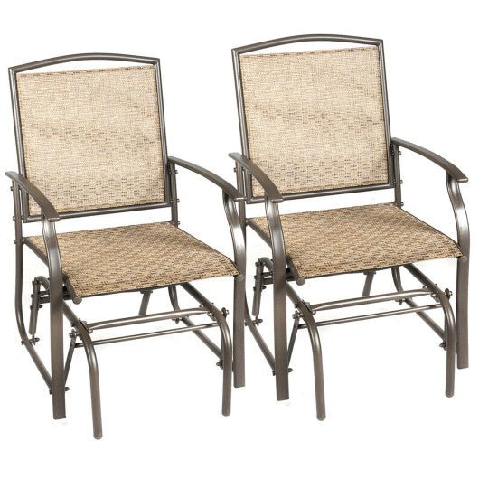  - 2 Pieces Patio Swing Single Glider Chair Rocking Seating - Outdoor Style Company