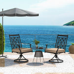  - 2 Pieces Patio Swivel Chairs with Blossom Pattern Backrest and Cushions - Outdoor Style Company