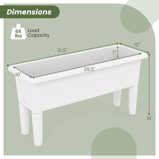  - 2 Pieces Raised Garden Beds Self - Watering Planter Box with Detachable Legs and Drainage Hole - Outdoor Style Company