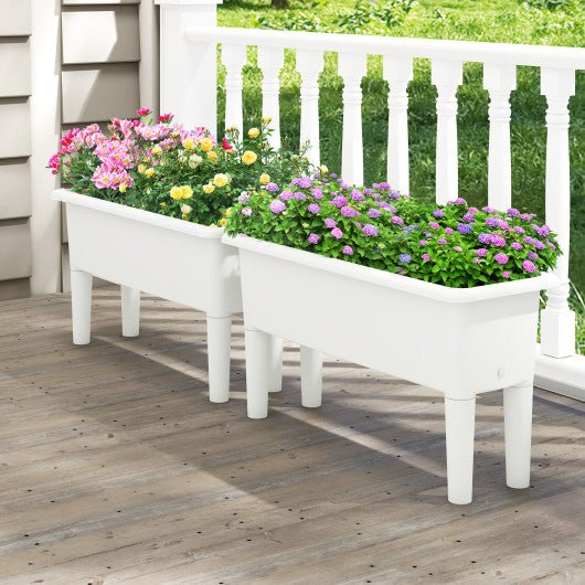  - 2 Pieces Raised Garden Beds Self - Watering Planter Box with Detachable Legs and Drainage Hole - Outdoor Style Company