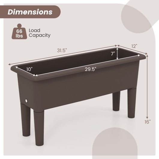  - 2 Pieces Raised Garden Beds Self - Watering Planter Box with Detachable Legs and Drainage Hole - Outdoor Style Company