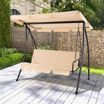  - 2 - Seat Outdoor Convertible Swing Chair with Flat Bed and Adjustable Canopy - Outdoor Style Company