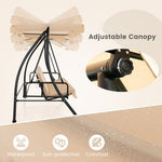  - 2 - Seat Outdoor Convertible Swing Chair with Flat Bed and Adjustable Canopy - Outdoor Style Company