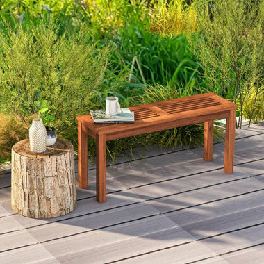  - 2 - Seater Patio Backless Dining Bench with Breathable Slatted Seat - Outdoor Style Company