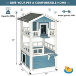  - 2 - Story Outdoor Wooden Catio Cat House Shelter with Enclosure - Outdoor Style Company