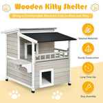  - 2 - Story Wooden Patio Luxurious Cat Shelter House Condo with Large Balcony - Outdoor Style Company