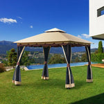  - 2 - Tier 10 x 10 Feet Patio Shelter Awning Steel Gazebo Canopy - Outdoor Style Company