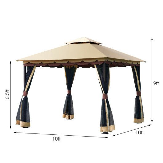  - 2 - Tier 10 x 10 Feet Patio Shelter Awning Steel Gazebo Canopy - Outdoor Style Company