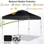  - 2 - Tier 10 x 10 Feet Pop - up Canopy Tent with Wheeled Carry Bag - Black - Outdoor Style Company