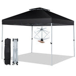  - 2 - Tier 10 x 10 Feet Pop - up Canopy Tent with Wheeled Carry Bag - Black - Outdoor Style Company