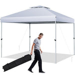  - 2 - Tier 10 x 10 Feet Pop - up Canopy Tent with Wheeled Carry Bag - White - Outdoor Style Company