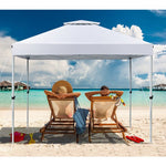  - 2 - Tier 10 x 10 Feet Pop - up Canopy Tent with Wheeled Carry Bag - White - Outdoor Style Company