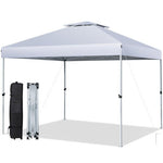  - 2 - Tier 10 x 10 Feet Pop - up Canopy Tent with Wheeled Carry Bag - White - Outdoor Style Company