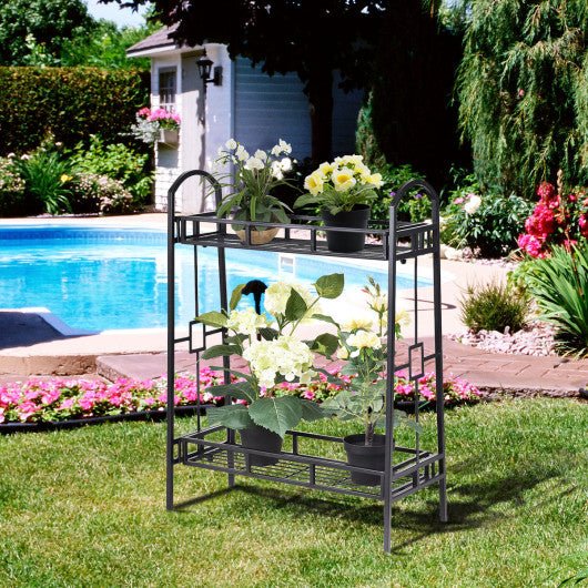  - 2 - Tier Heavy Duty Metal Flower Plant Stand - Outdoor Style Company