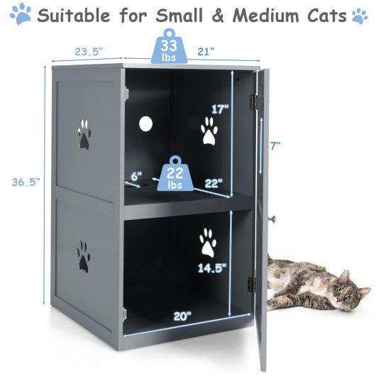  - 2 - tier Litter Hidden Cat House With Anti - toppling Device - Outdoor Style Company